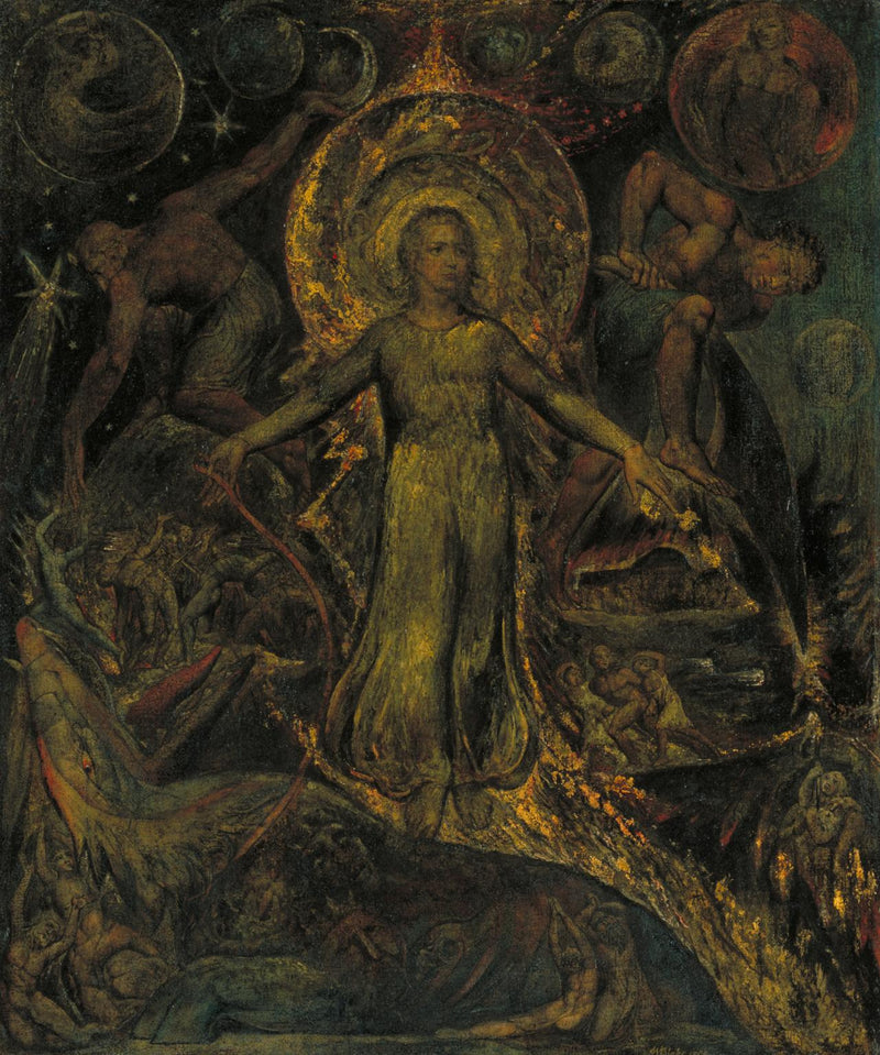A forma espiritual de Pitt guiando Béhémoth - William Blake