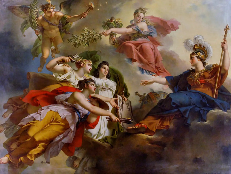 A França, sob os traços de Minerva, protegendo as Artes - Charles Meynier