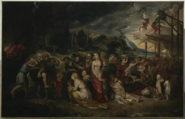 A Fuga de Enéias após o incêndio de Tróia - Peter Paul Rubens