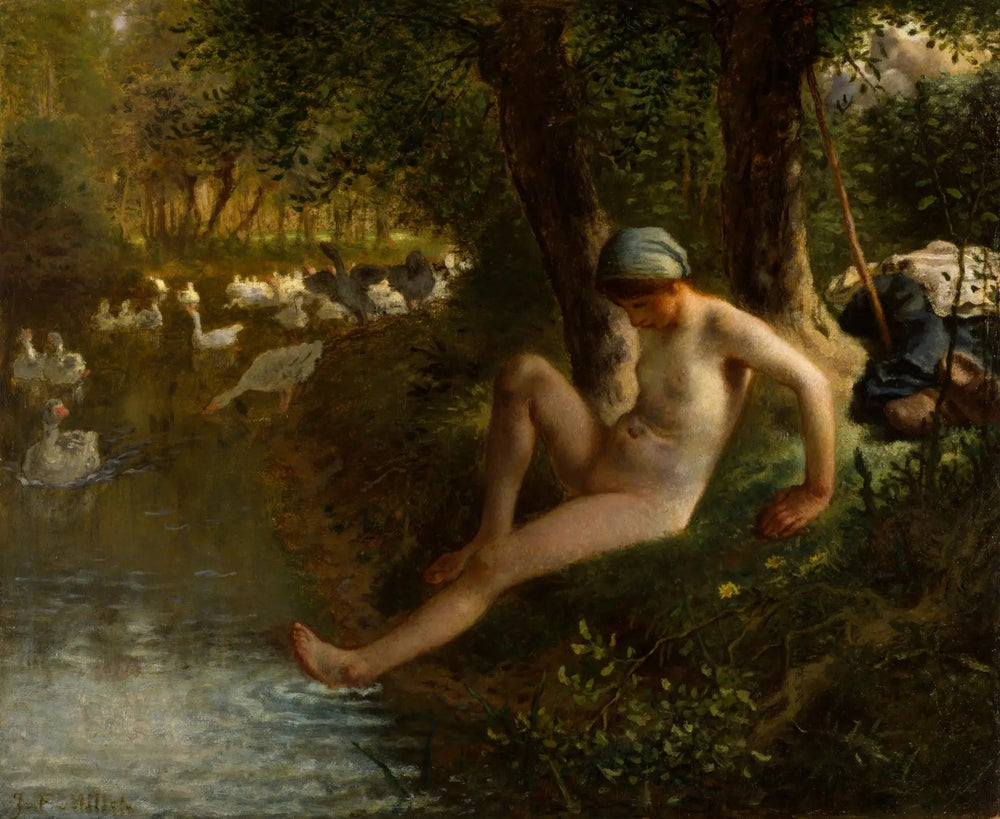 La Gardeuse d'oies - Jean-François Millet image 1 reproduction artisanale de tableau