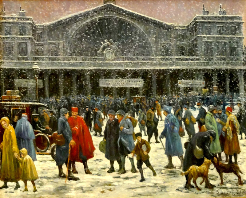 A estação Gare de l'Est sob a neve - Maximilien Luce