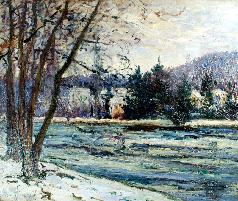 O gelo, lago de Ville d'Avray - Maxime Maufra