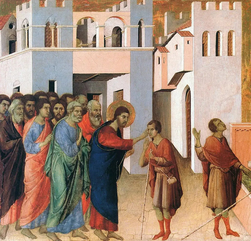 A cura do homem que nasceu cego - Duccio di Buoninsegna