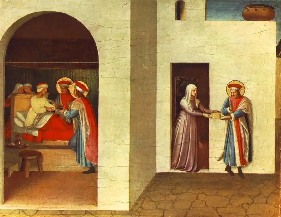 A cura de Palladia pelos santos Côme e Damião - Fra Angelico