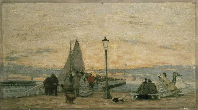 A Jetée de Trouville: Pôr do sol - Eugène Boudin