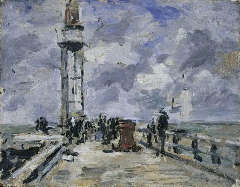 O cais e o farol de Honfleur - Eugène Boudin