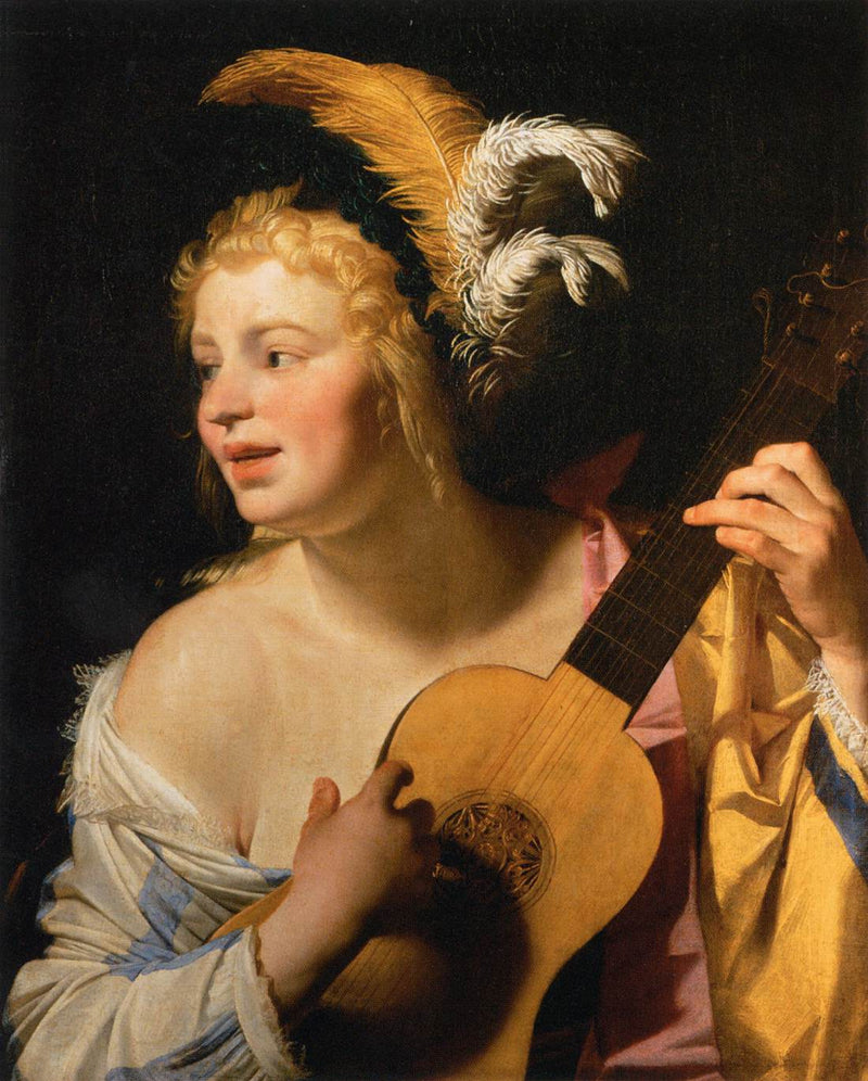 A Jogadora de Guitarra - Gerrit van Honthorst