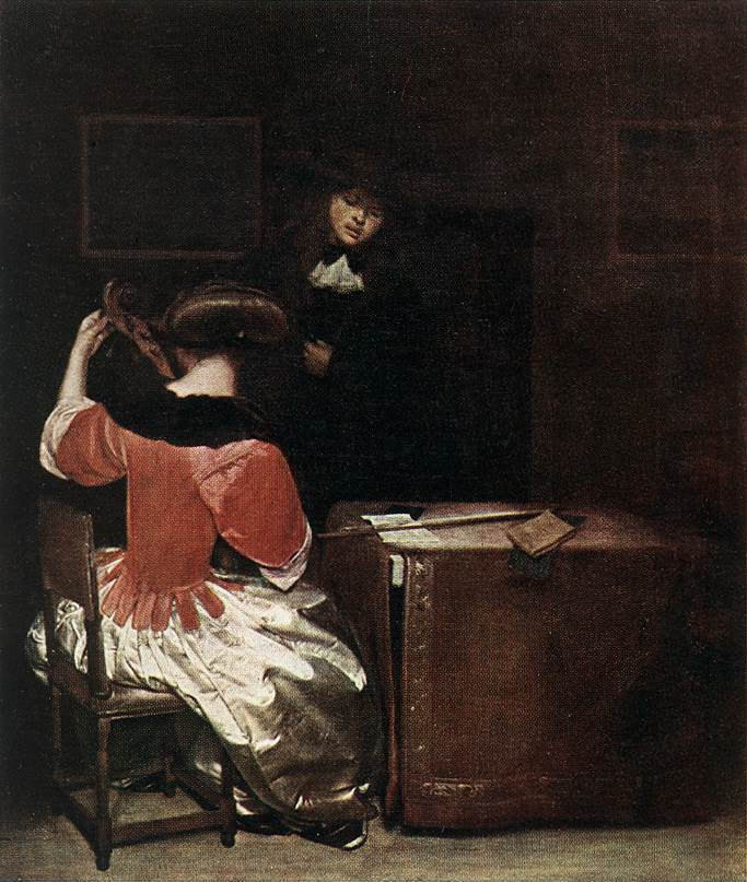 La leçon de musique - Gerard ter Borch image 1 copie peinte à la main à l’huile
