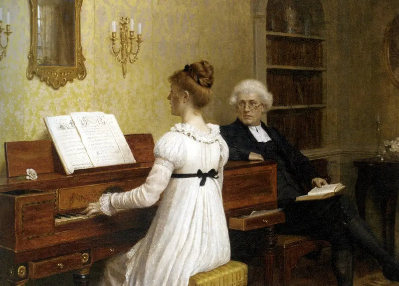 A aula de piano - Edmund Blair Leighton