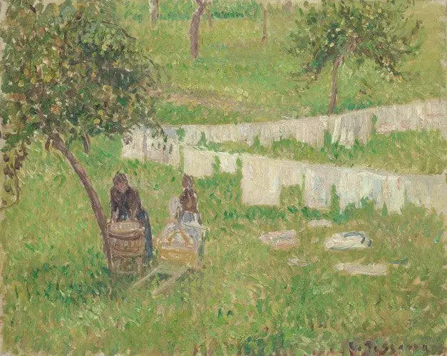 A lavagem em Éragny - Camille Pissarro