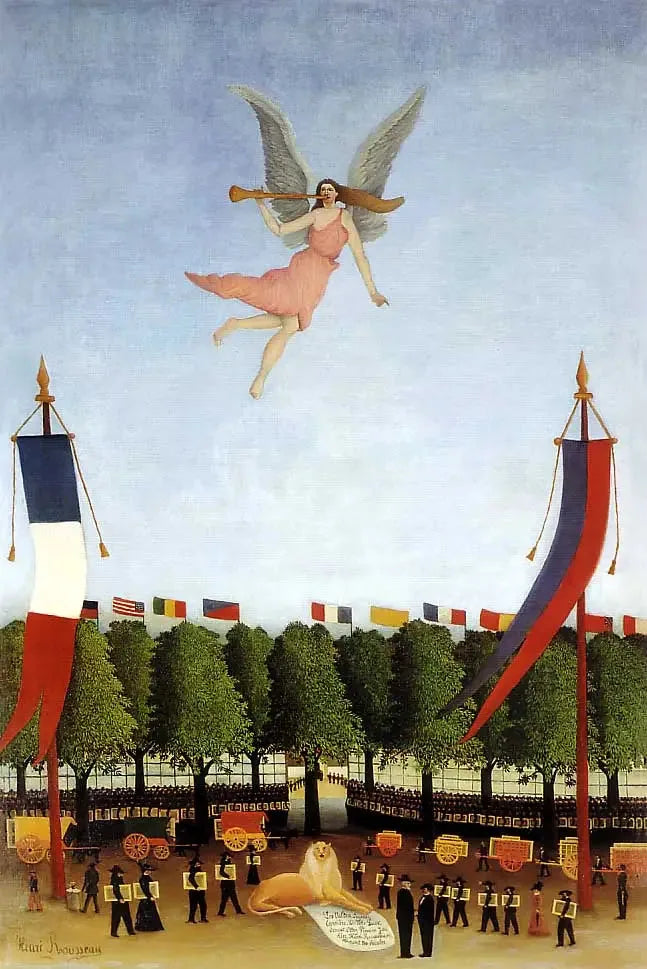 A Liberdade convidando os artistas a participarem da 22ª exposição dos Independentes - Henri Rousseau