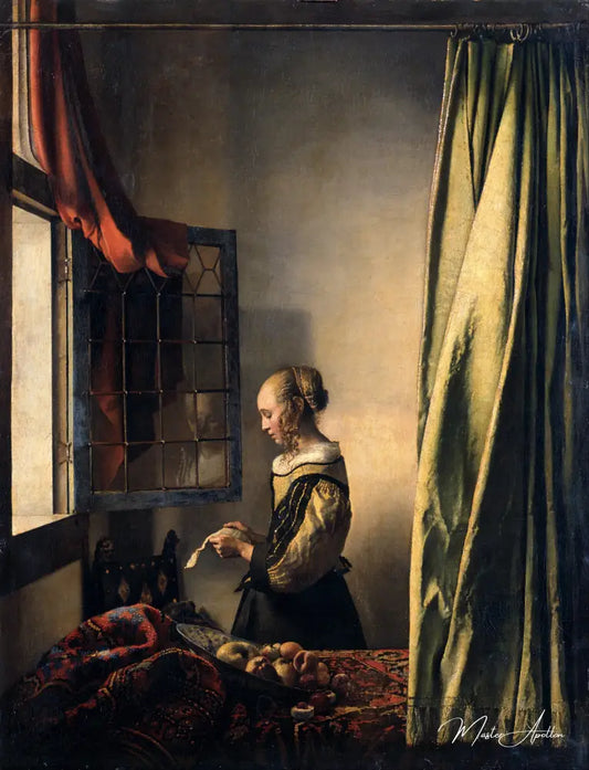 La Liseuse à la fenêtre - Johannes Vermeer - Reproductions de tableaux et peintures haut de gamme