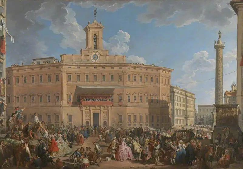 A Loteria na Piazza di Montecitorio - Giovanni Paolo Panini