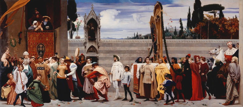 A Madona de Cimabue carregada em procissão em Florença - Frederic Leighton