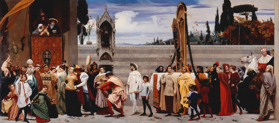 A Madona de Cimabue carregada em procissão em Florença - Frederic Leighton