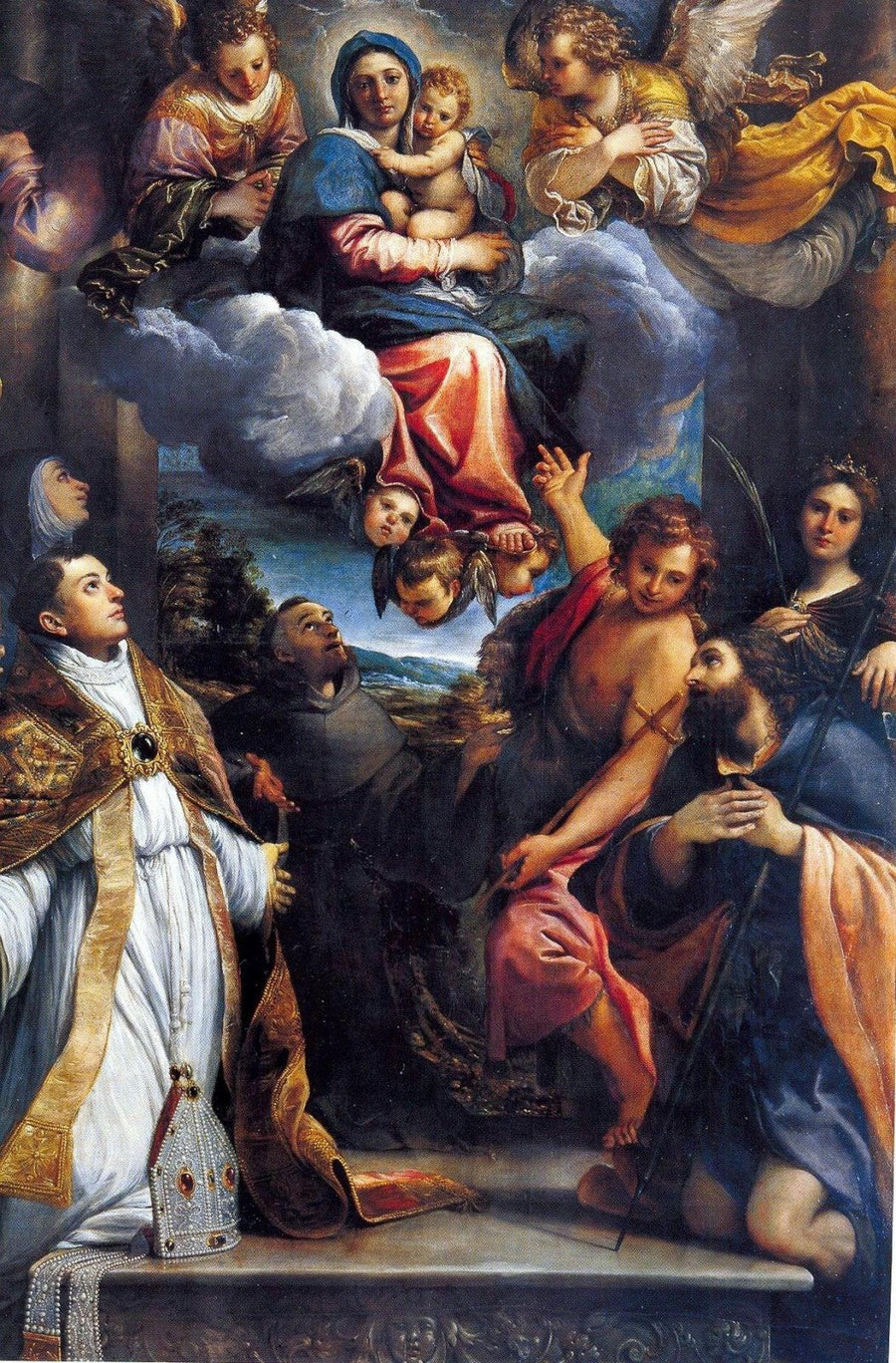 A Madona na Glória com os Santos - Annibale Carracci