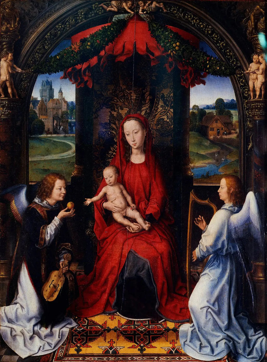 A Madona com o Menino e Dois Anjos Músicos - Hans Memling