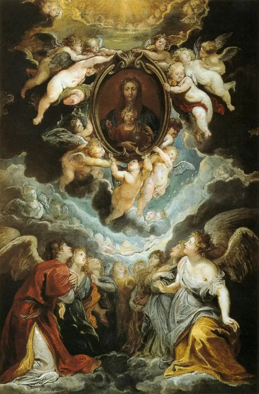 A Madonna della Vallicella adorada pelos serafins e querubins - Peter Paul Rubens