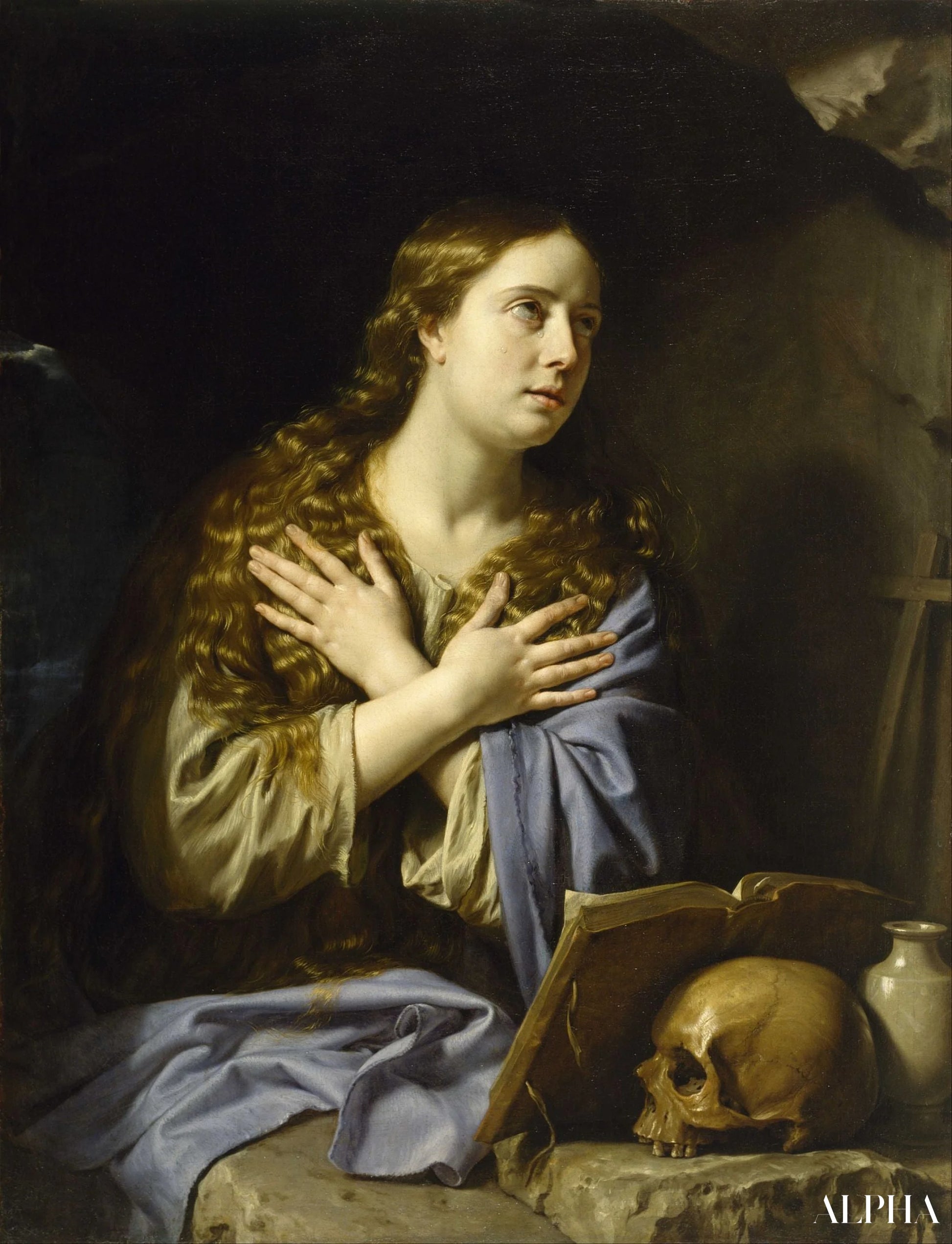 La Magdalena repentante - Philippe de Champaigne - Reproductions de tableaux et peintures haut de gamme