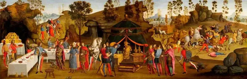 A magnanimidade de Alexandre o Grande (cena da história de Alexandre o Grande) - Domenico Ghirlandaio