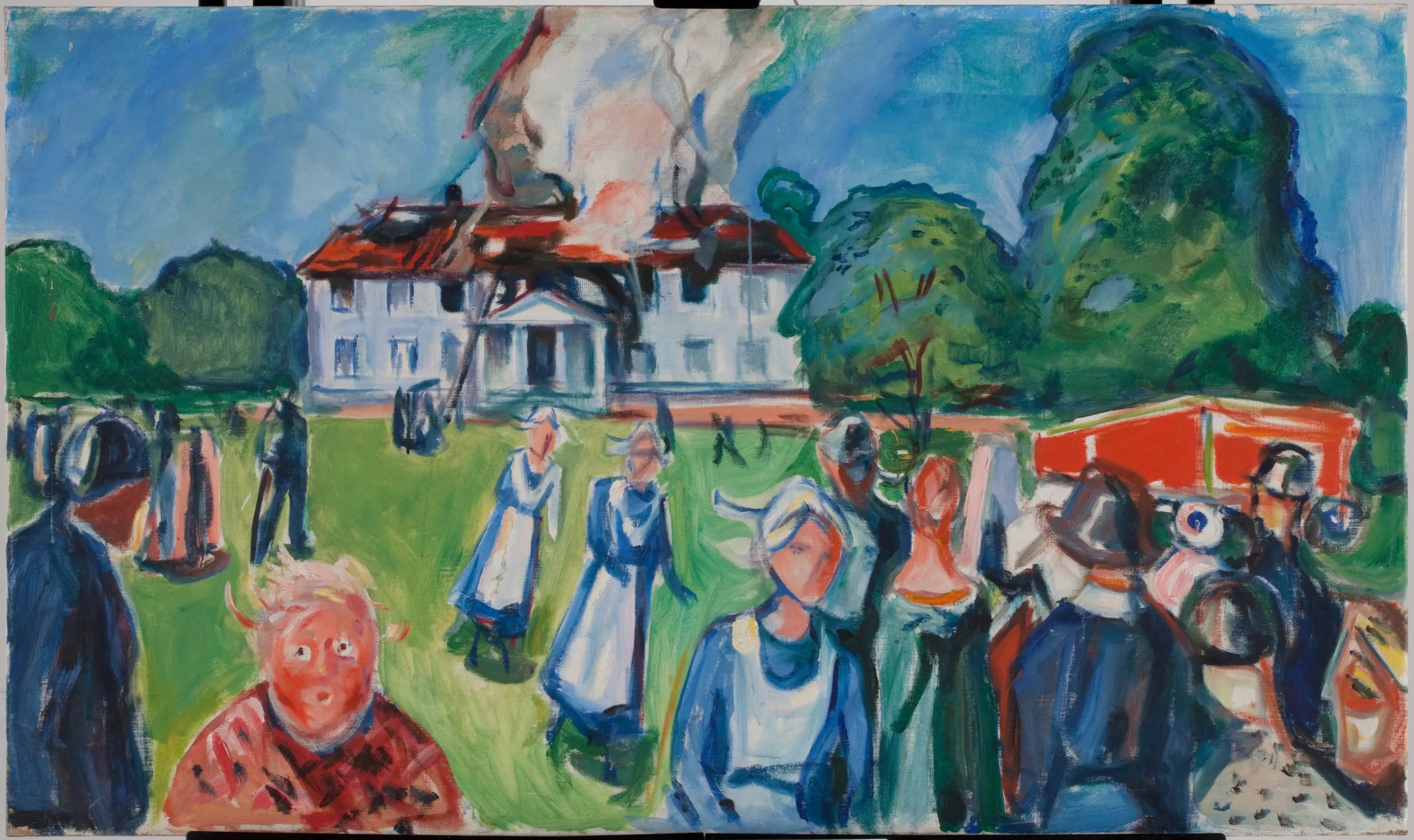 Reproduction du tableau « La maison brûle ! - Edvard Munch » par Alpha Reproduction en peinture à l’huile