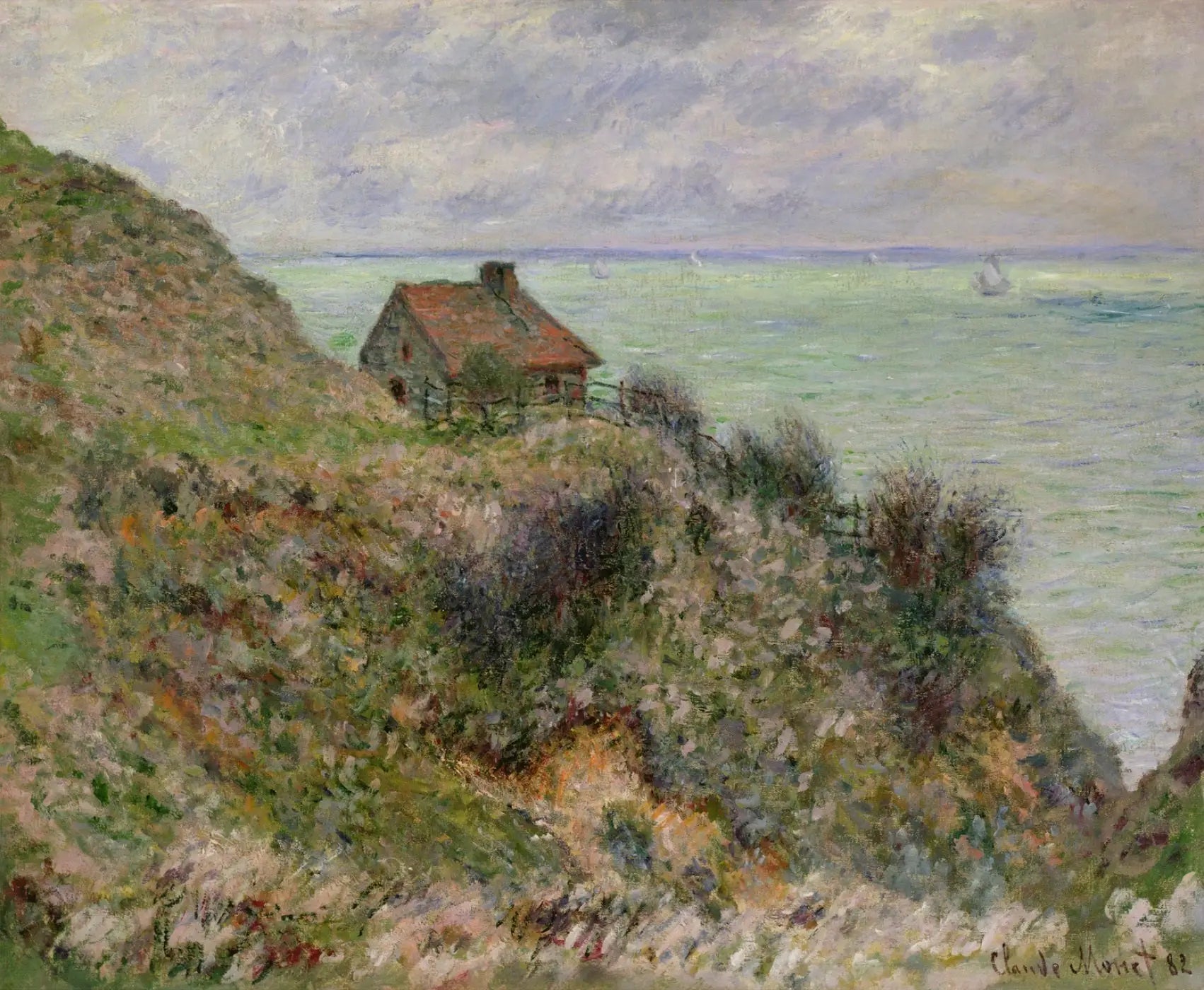 Reproduction du tableau « La Maison du pêcheur, temps couvert - Claude Monet » par Alpha Reproduction en peinture à l’huile