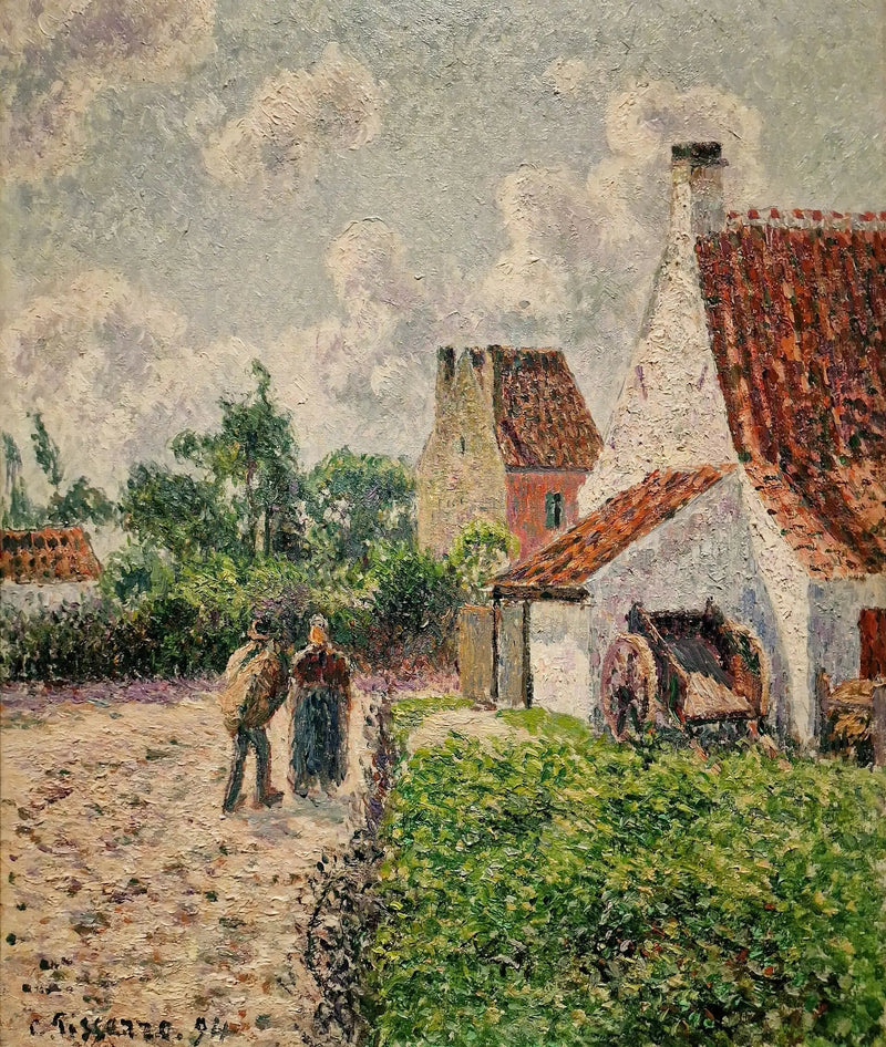 A casa rosa em Knokke - Camille Pissarro