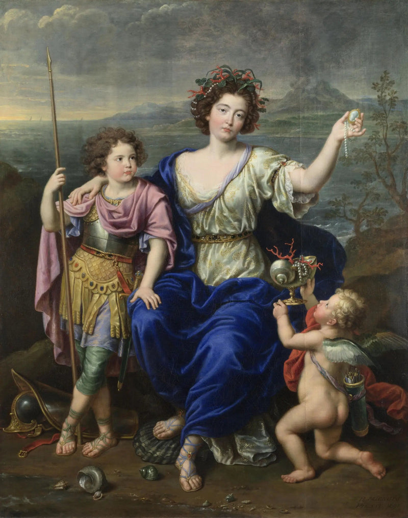 A marquise de Seignelay e dois de seus filhos - Pierre Mignard