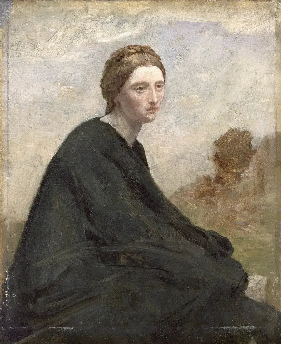 A meditação - Jean-Baptiste Camille Corot