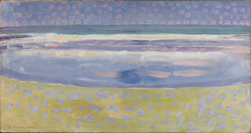 O mar após o pôr do sol - Piet Mondrian