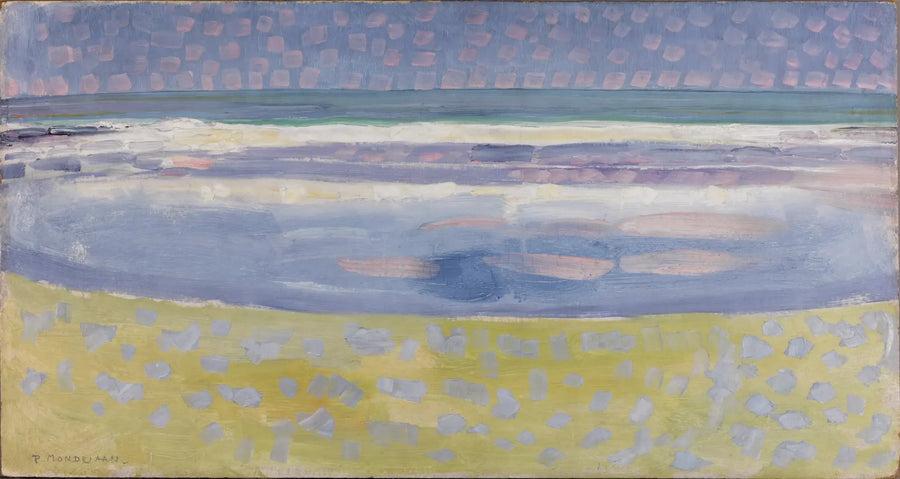 O mar após o pôr do sol - Piet Mondrian