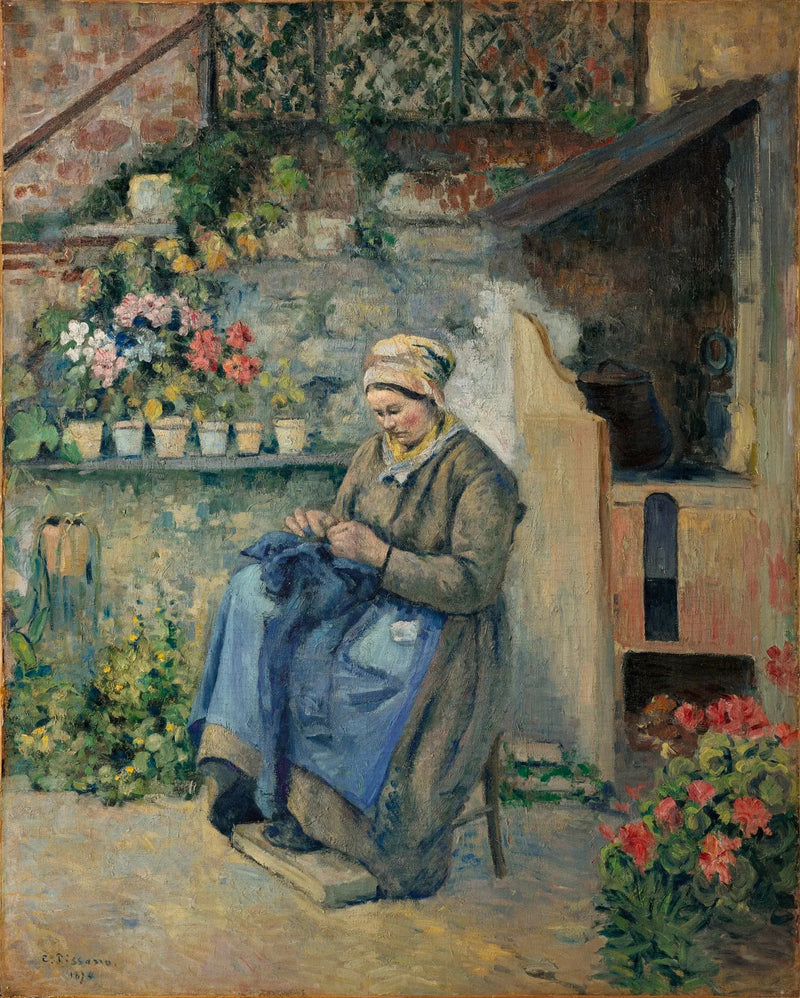 A mãe Jolly remendadora - Camille Pissarro