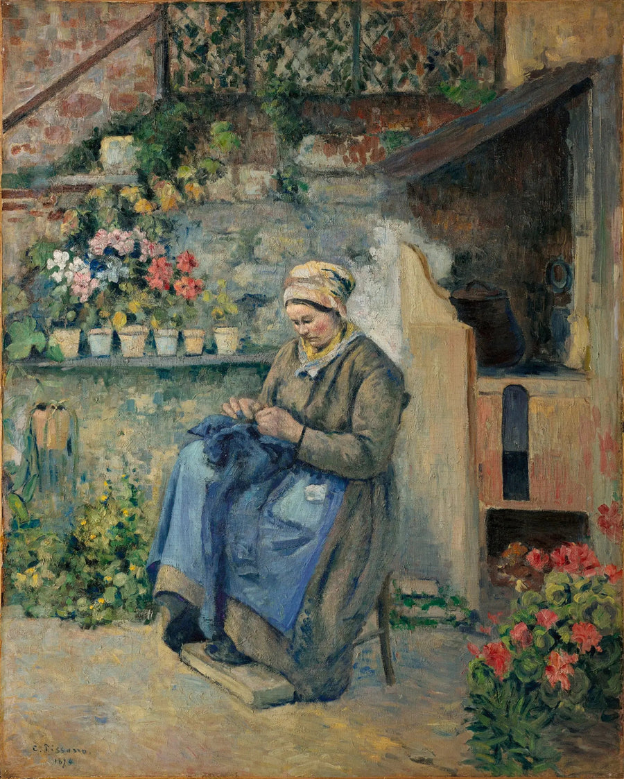 A mãe Jolly remendadora - Camille Pissarro
