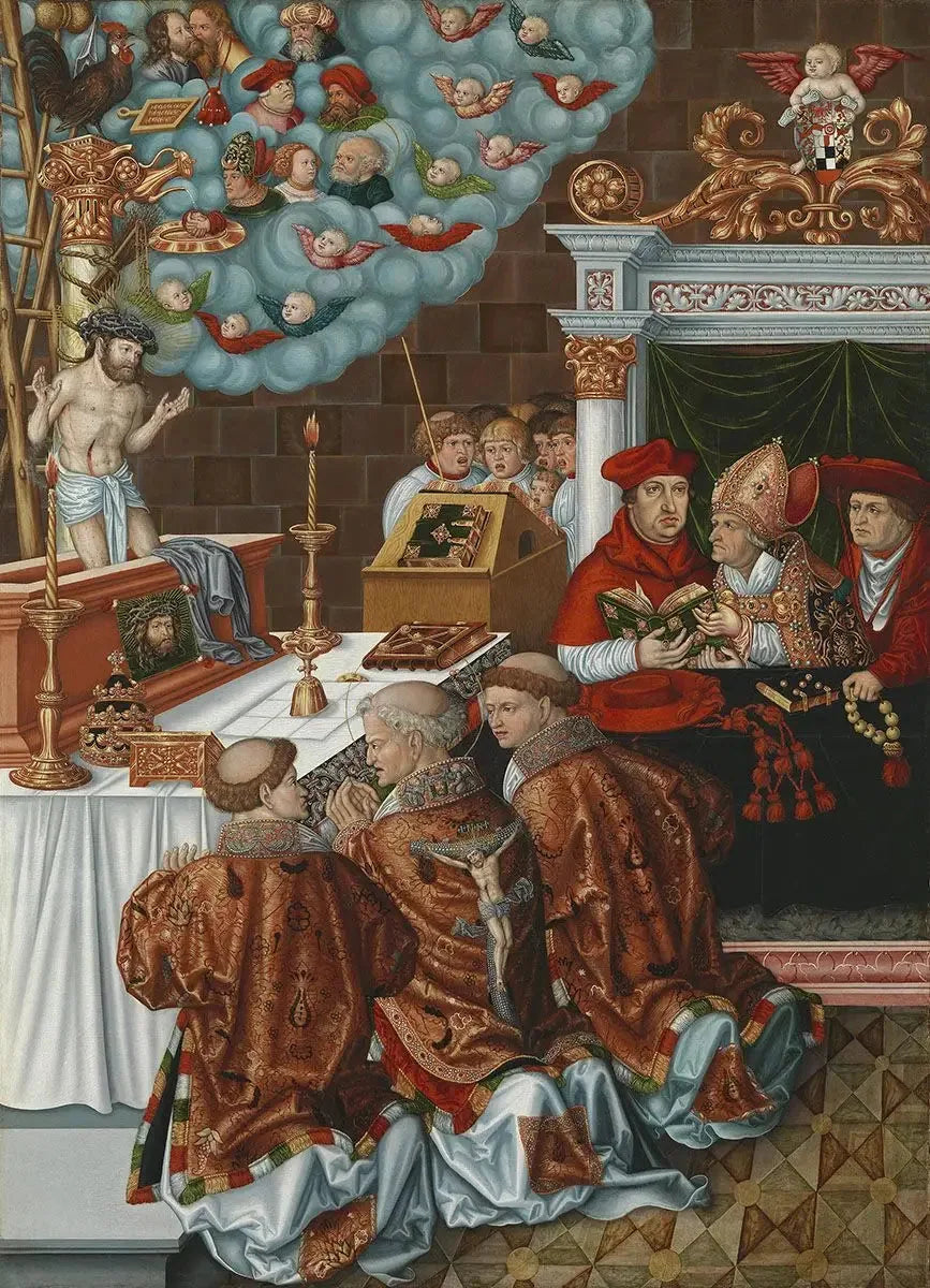 A missa de São Gregório com o cardeal Albrecht de Brandenburg - Lucas Cranach, o Velho