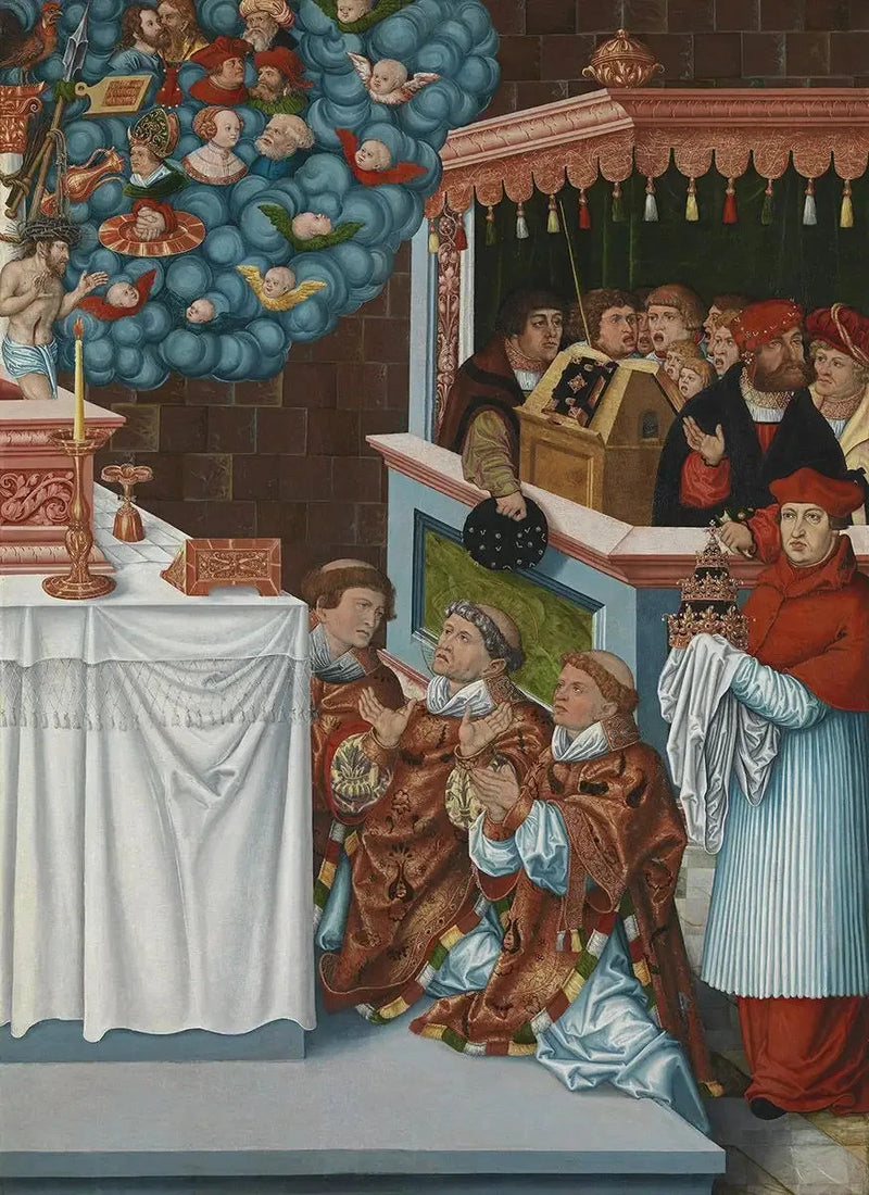 A missa de São Gregório com o cardeal Albrecht de Brandemburgo - Lucas Cranach, o Velho