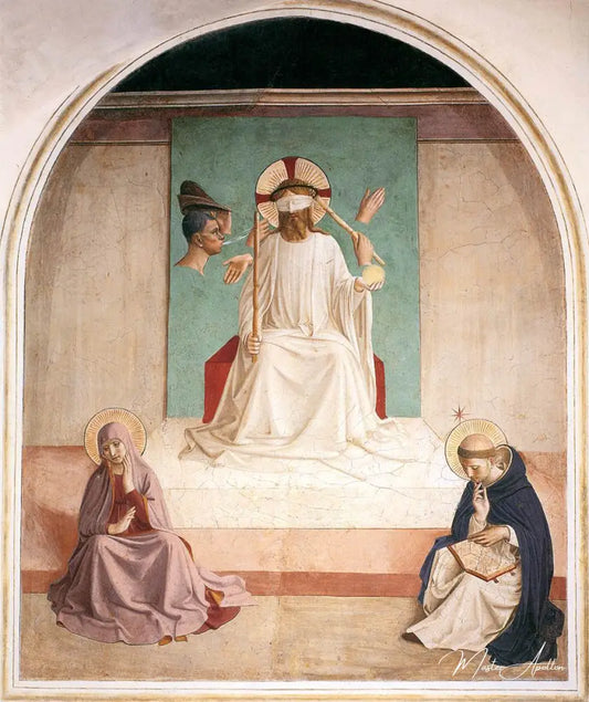 La moquerie du Christ - Fra Angelico - Reproductions de tableaux et peintures haut de gamme