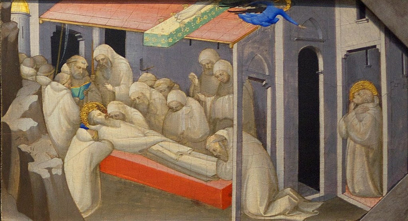 A Morte de São Bento: Painel da predela - Lorenzo Monaco