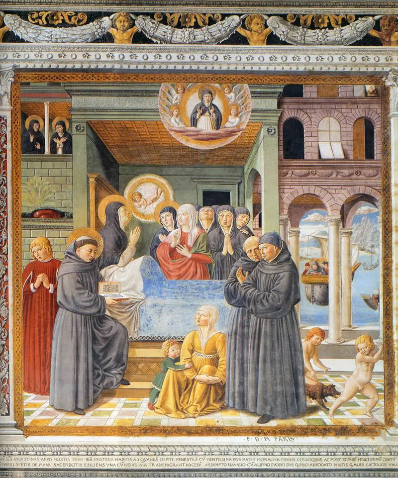 A Morte de Santa Mônica (Cena 13, Parede Sul) - Benozzo Gozzoli
