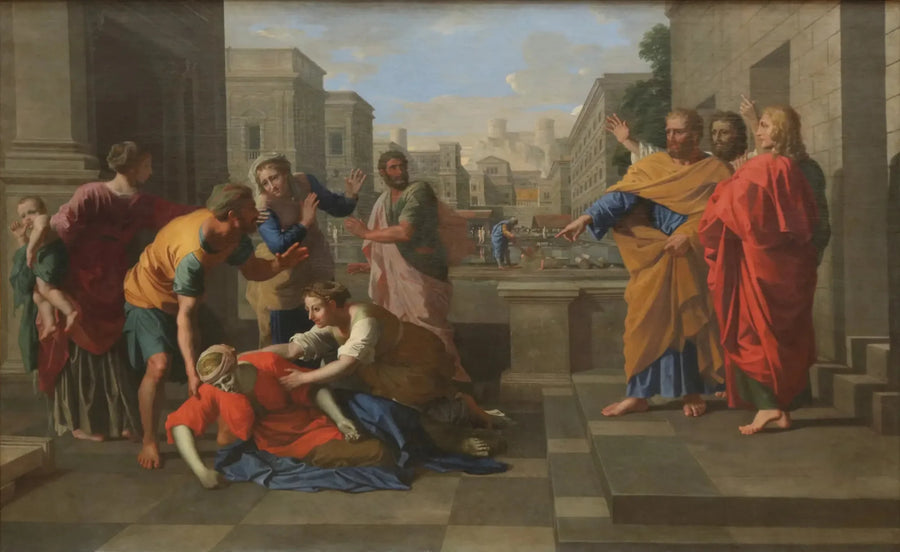 A Morte de Saphire - Nicolas Poussin