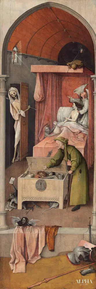 La mort et l'avare - Jérôme Bosch - Reproductions de tableaux et peintures haut de gamme