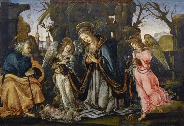 A Natividade com dois anjos - Filippino Lippi