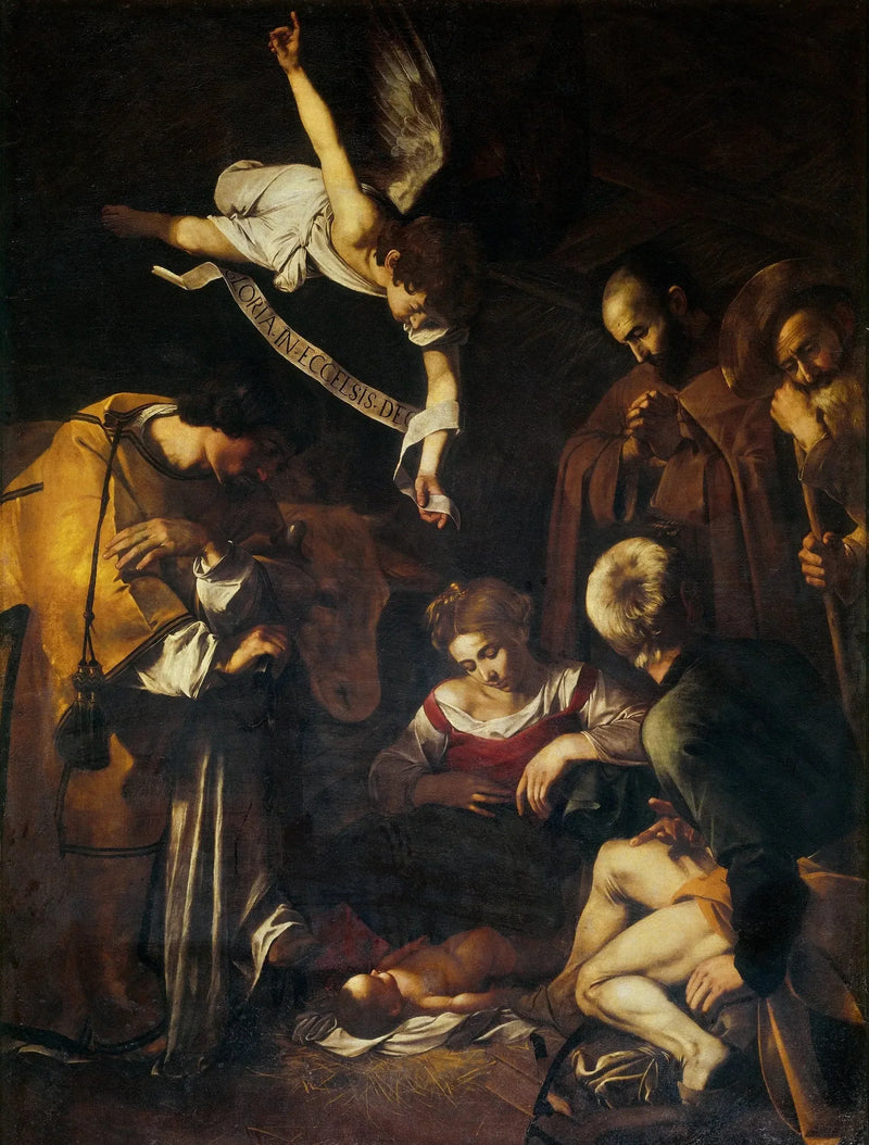 A Natividade com São Francisco e São Lourenço - Caravaggio