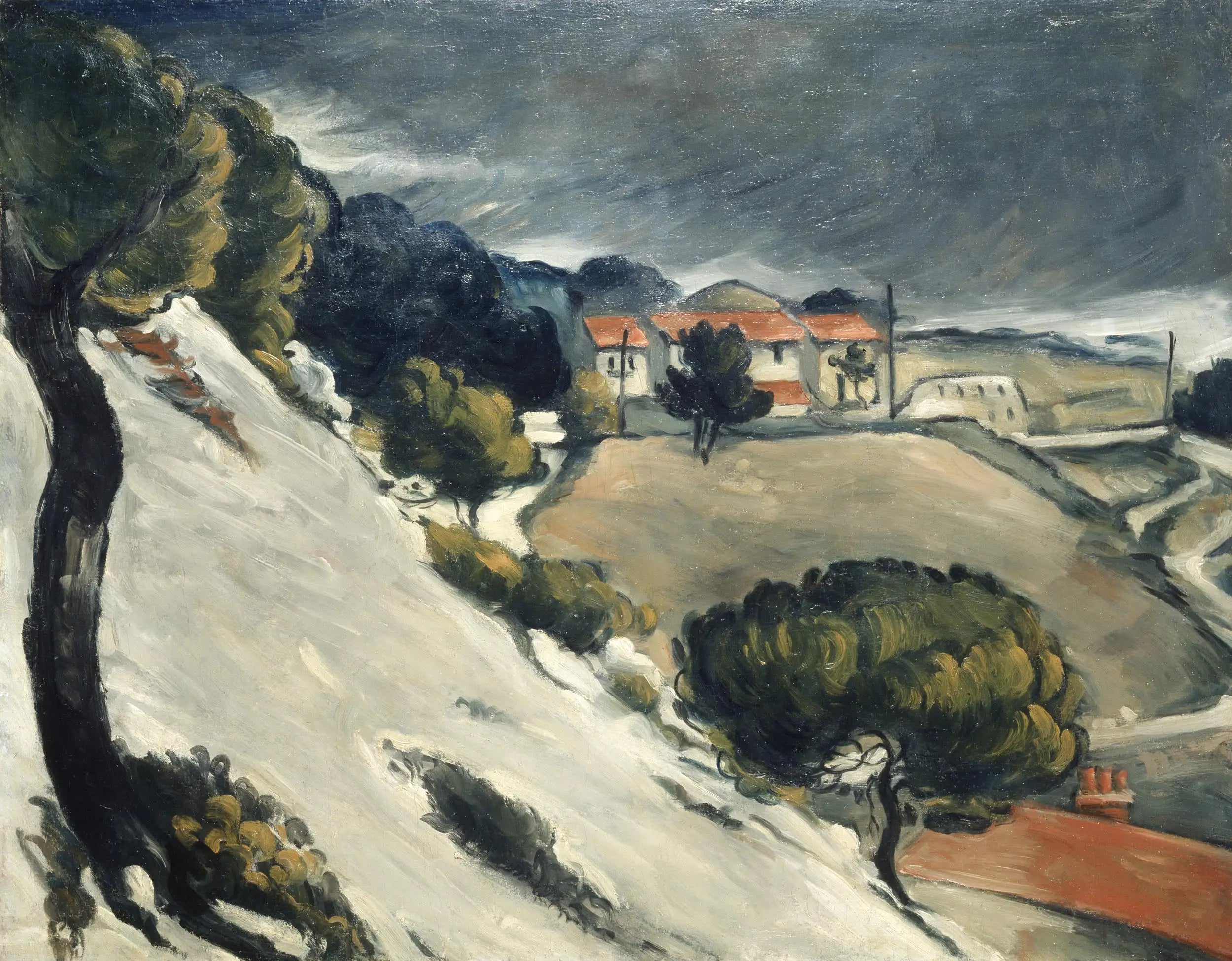 Reproduction du tableau « La Neige fondue à l'Estaque - Paul Cézanne » par Alpha Reproduction en peinture à l’huile