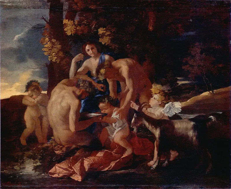 A Comida de Baco - Nicolas Poussin