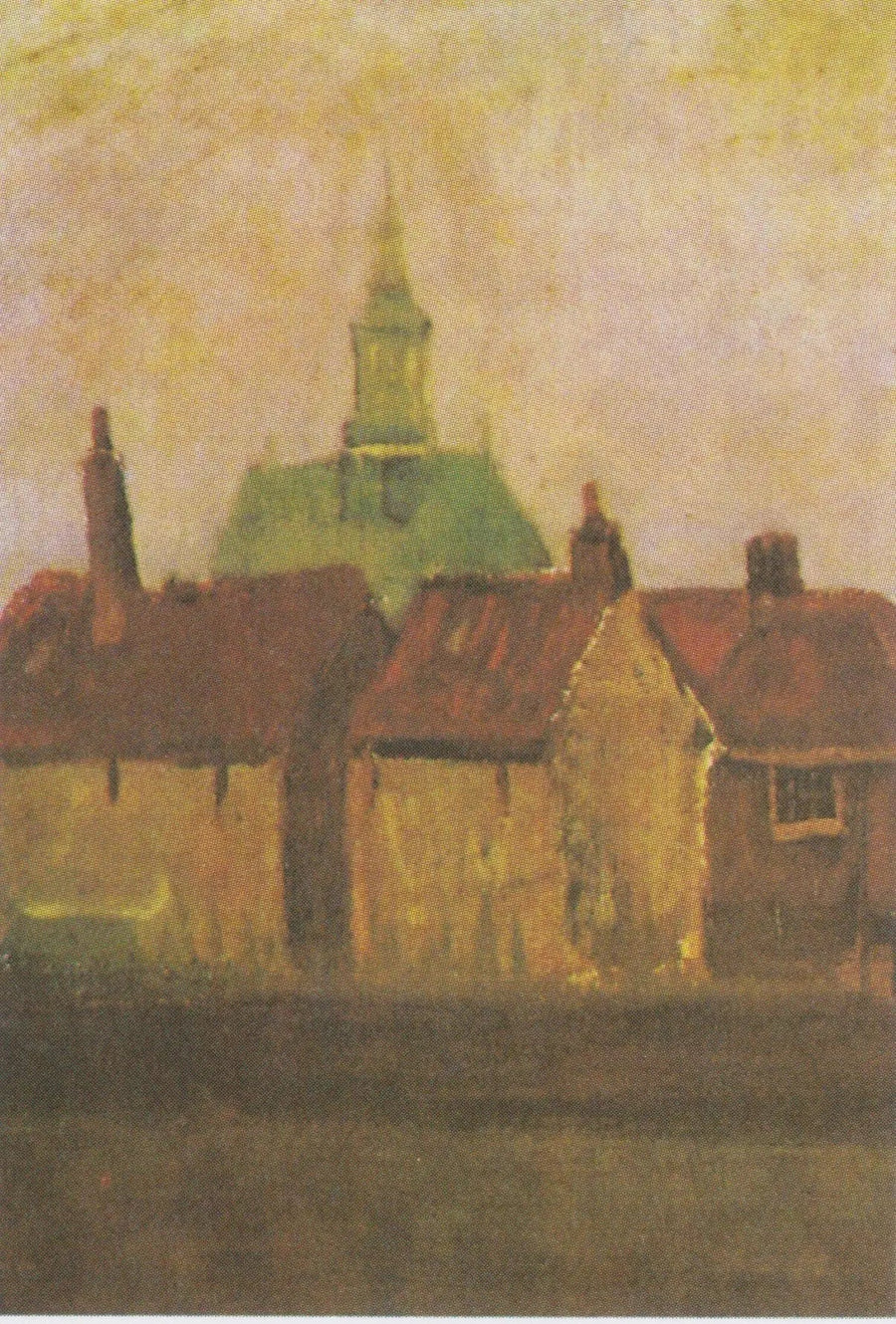 A nova igreja e as velhas casas de Haia - Vincent van Gogh