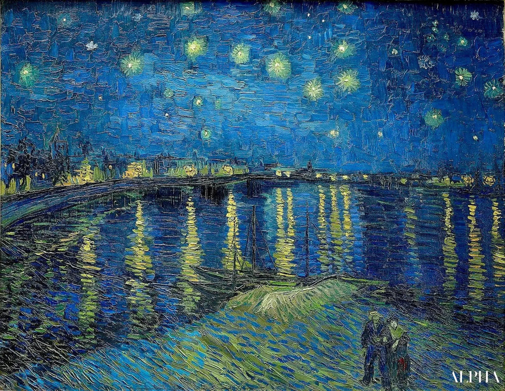 La Nuit étoilée sur le Rhône - Vincent van Gogh image 1 copie peinte à la main à l’huile