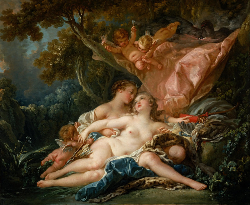 A Ninfa Calisto, seduzida por Júpiter sob a aparência de Diana - François Boucher