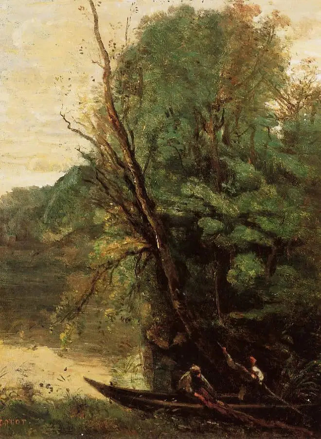 La pêche à l’épervier - Jean-Baptiste Camille Corot image 1 reproduction d’œuvre d’art à l’huile