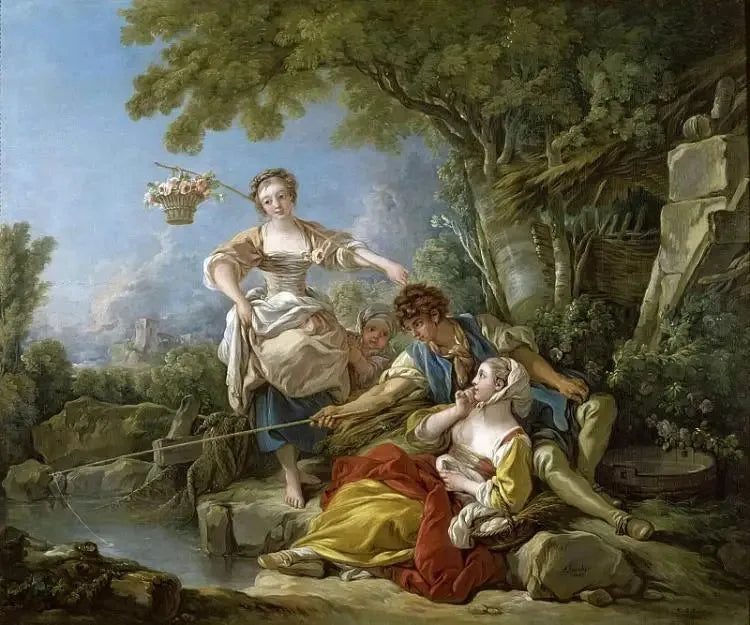 A Pesca com Vara - François Boucher