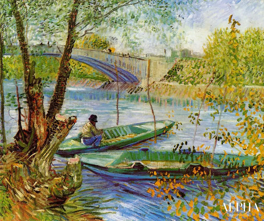 La Pêche au Printemps, Pont de Clichy - Van Gogh - Reproductions de tableaux et peintures haut de gamme